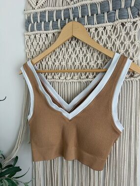 Aerie Ribbed V-Neck Cropped Tank